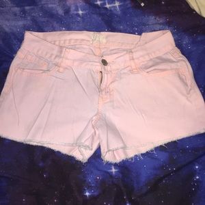 Pink jean shorts